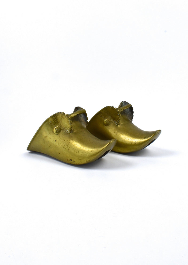 Antique 18th Century Brass Conquistador Stirrups - Brass Home Decor - Stamped