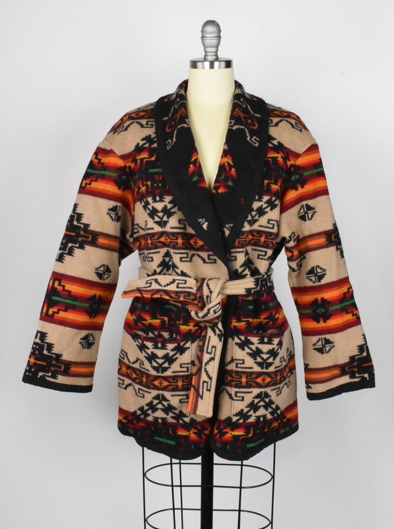 Vintage Pendleton Southwestern Wool Jacket with Belt