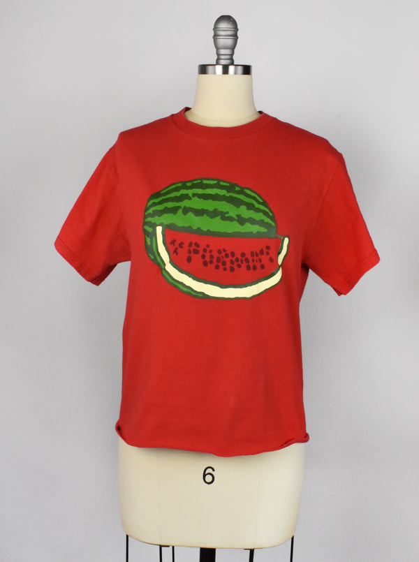 Vintage Cropped Red Watermelon T-Shirt