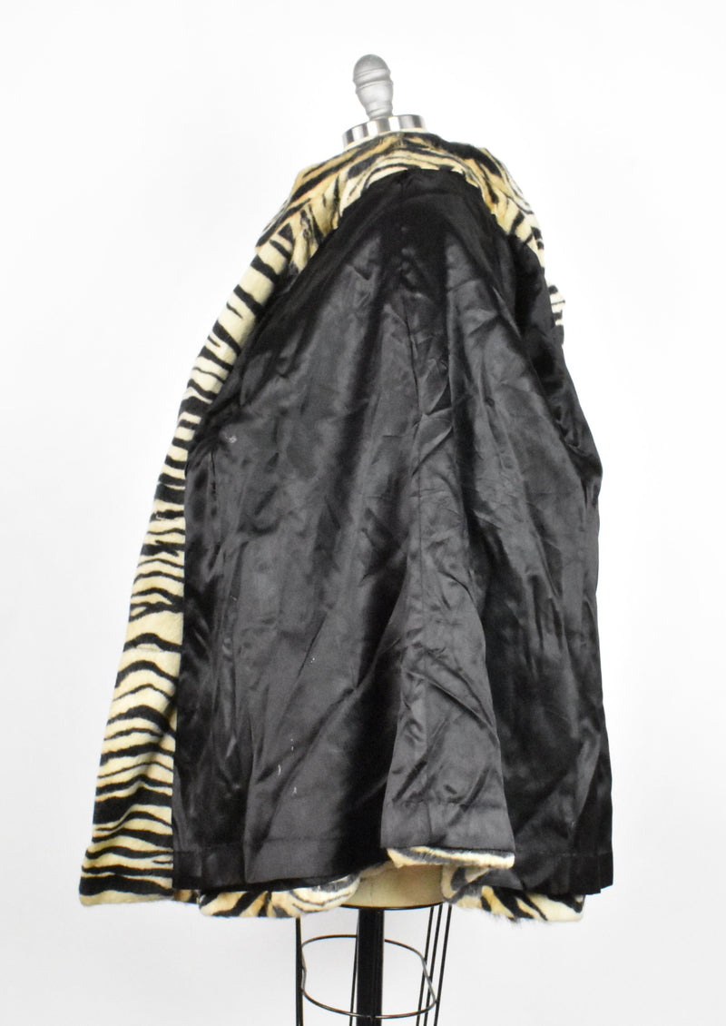 Faux Fur Tiger Print Coat