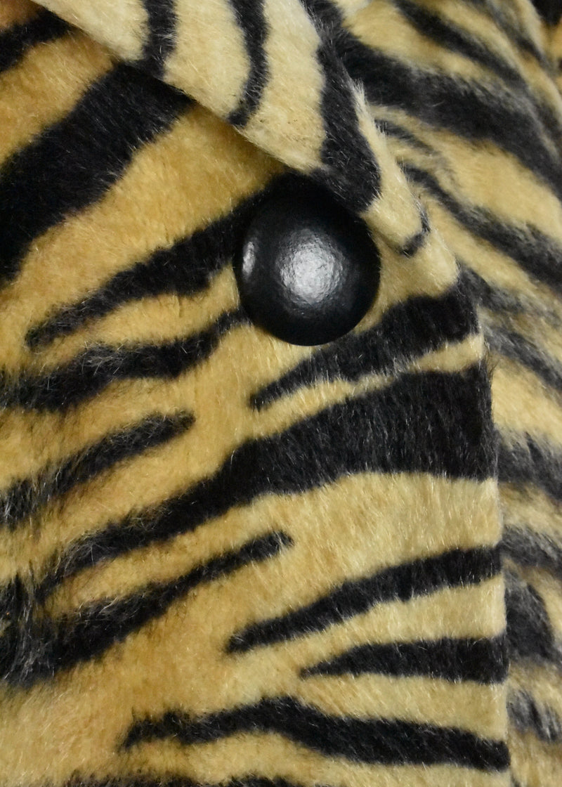 Faux Fur Tiger Print Coat