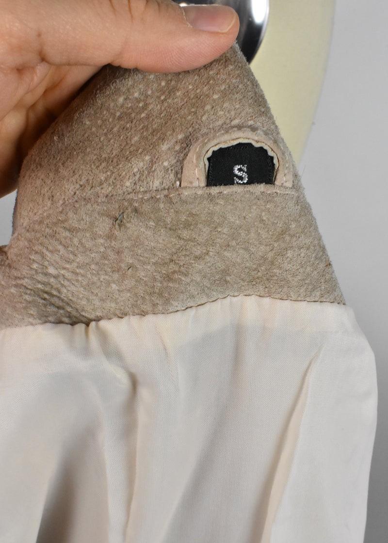 1980's Pink and Tan Suede Leather Jacket