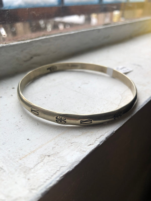 Sterling Silver Round Bangle #1