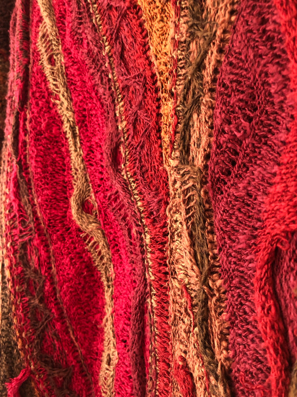 Red and Earthtone Coogi Classic Sweater - Medium