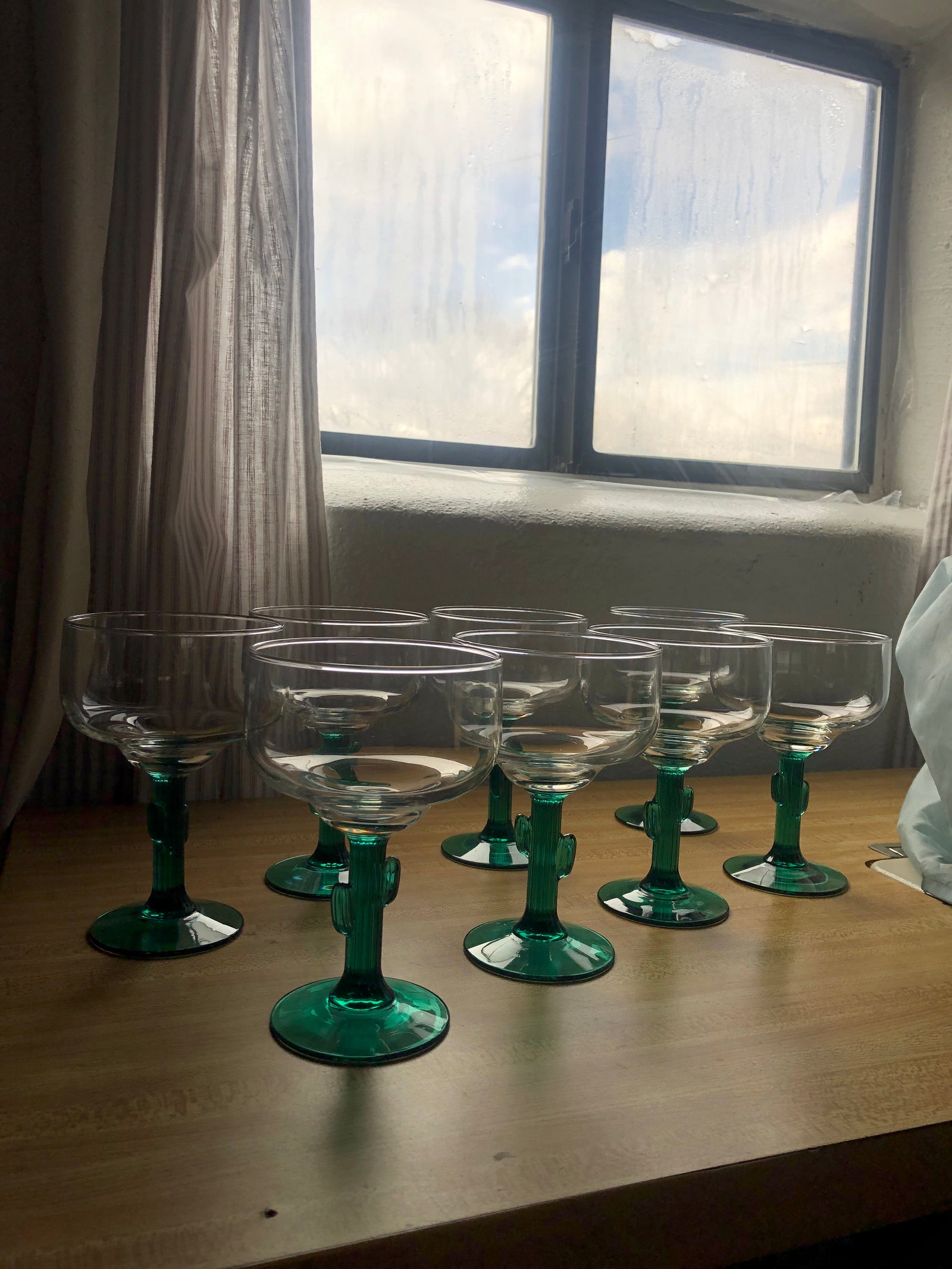 Saguaro Cactus Margarita Glasses, Set of 4  DESERT MOSS VINTAGE