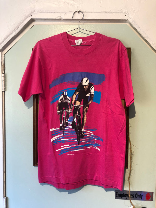 80's Pink Cycling T-shirt