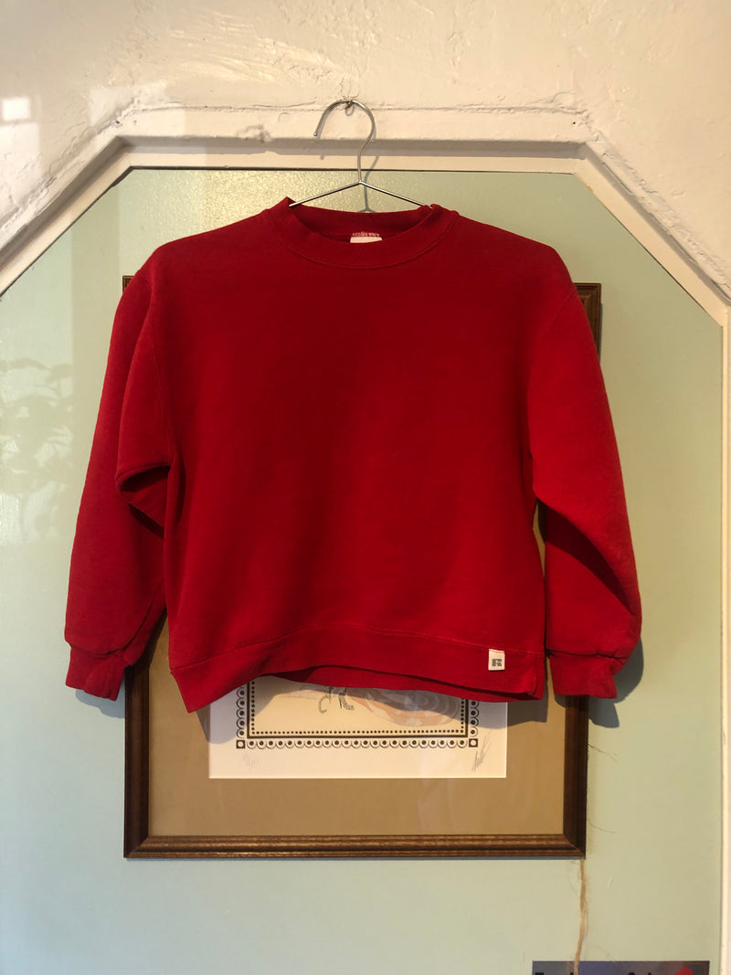 Cropped Red Russell Athletic Sweatshirt