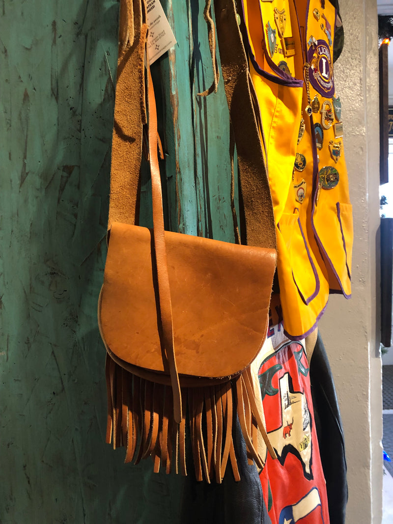 Leather Fringe Crossbody Purse