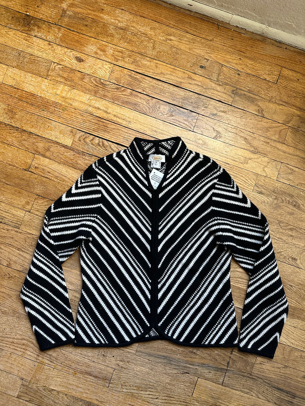 Black and White Stripe Talbots Sweater