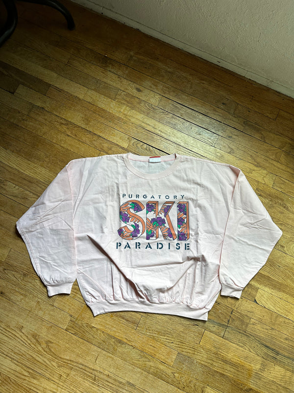 1987 Long Sleeve Pink Ski Purgatory Tee