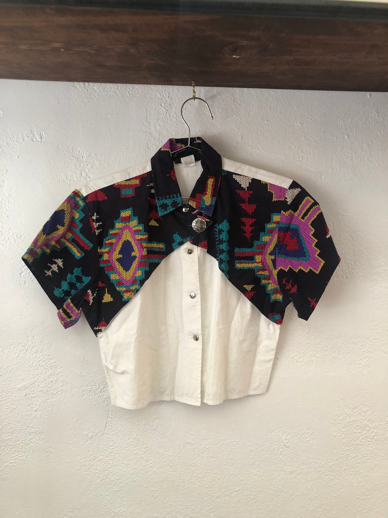 Cropped Southwestern Top, Roughrider