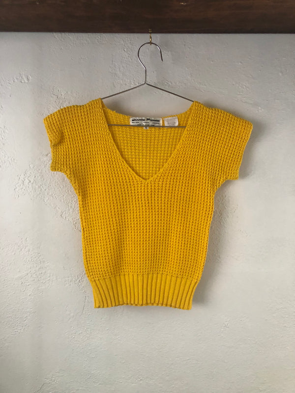 Yellow Knit Tee by Jeanne Pierre