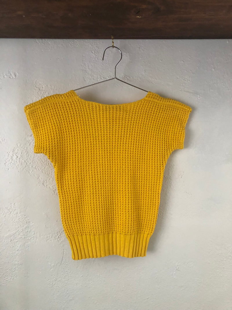 Yellow Knit Tee by Jeanne Pierre