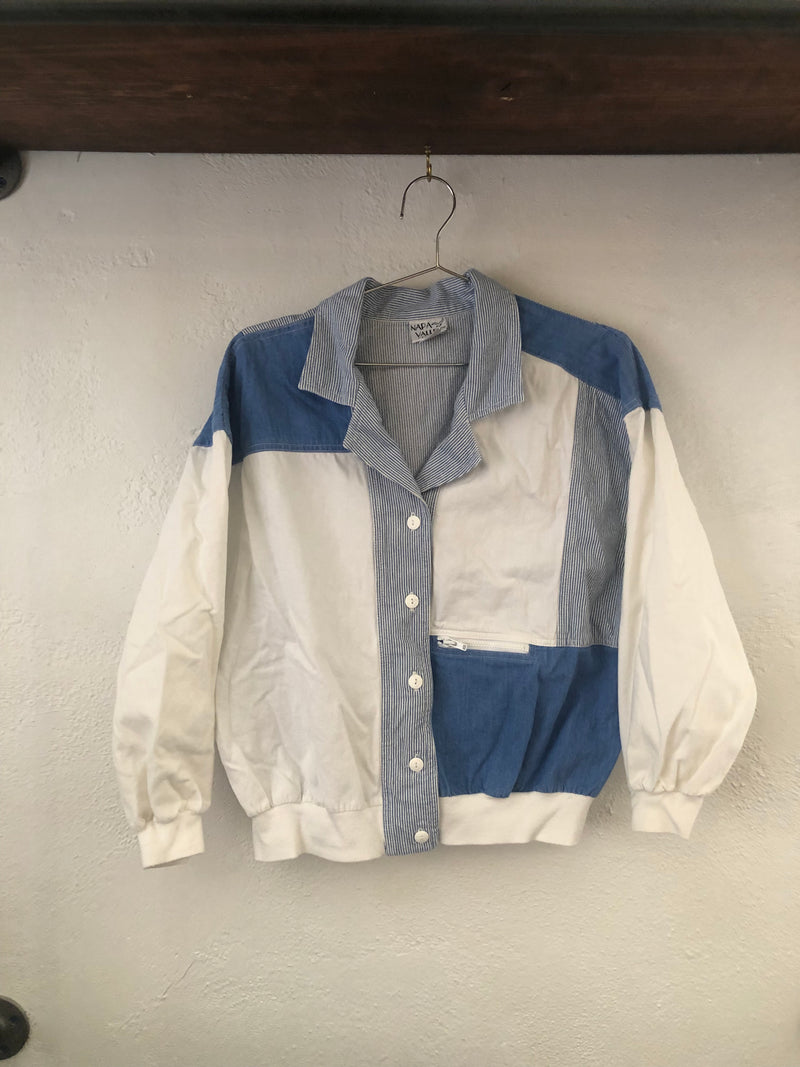 80's/90's Blue and White Napa Valley Top
