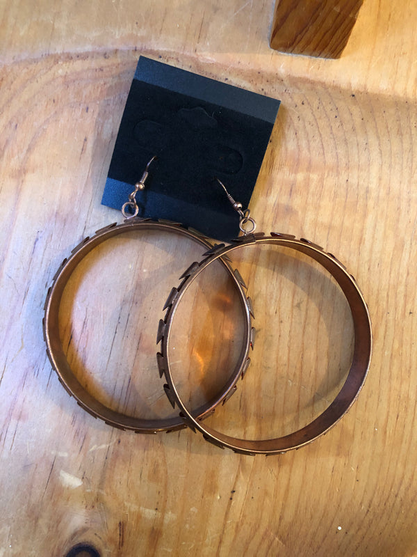 Huge Copper Earrings