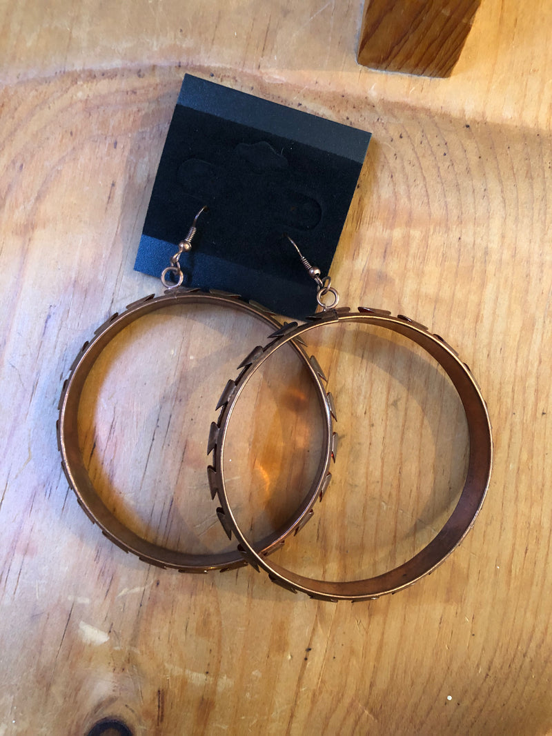 Huge Copper Earrings