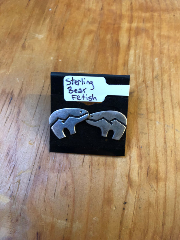 Sterling Fetish Bear Earrings
