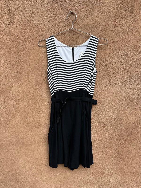 1980's Black and White Shorts Romper