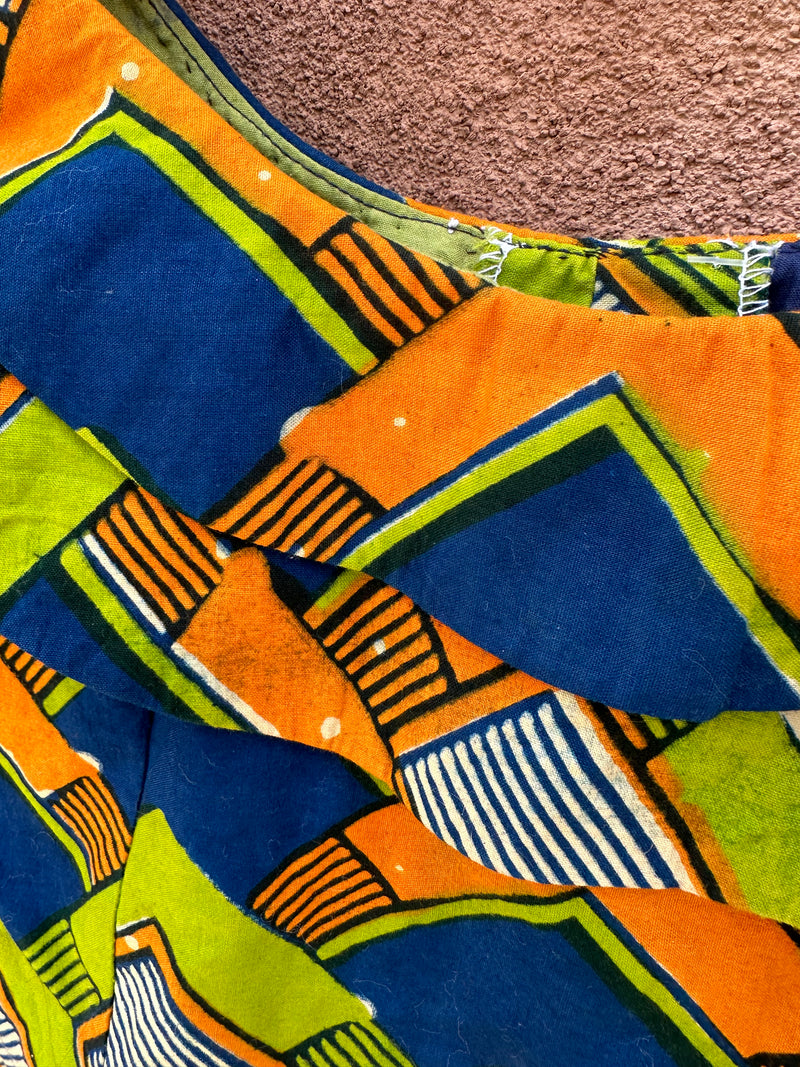 Orange, Green and Blue Ankara Blouse