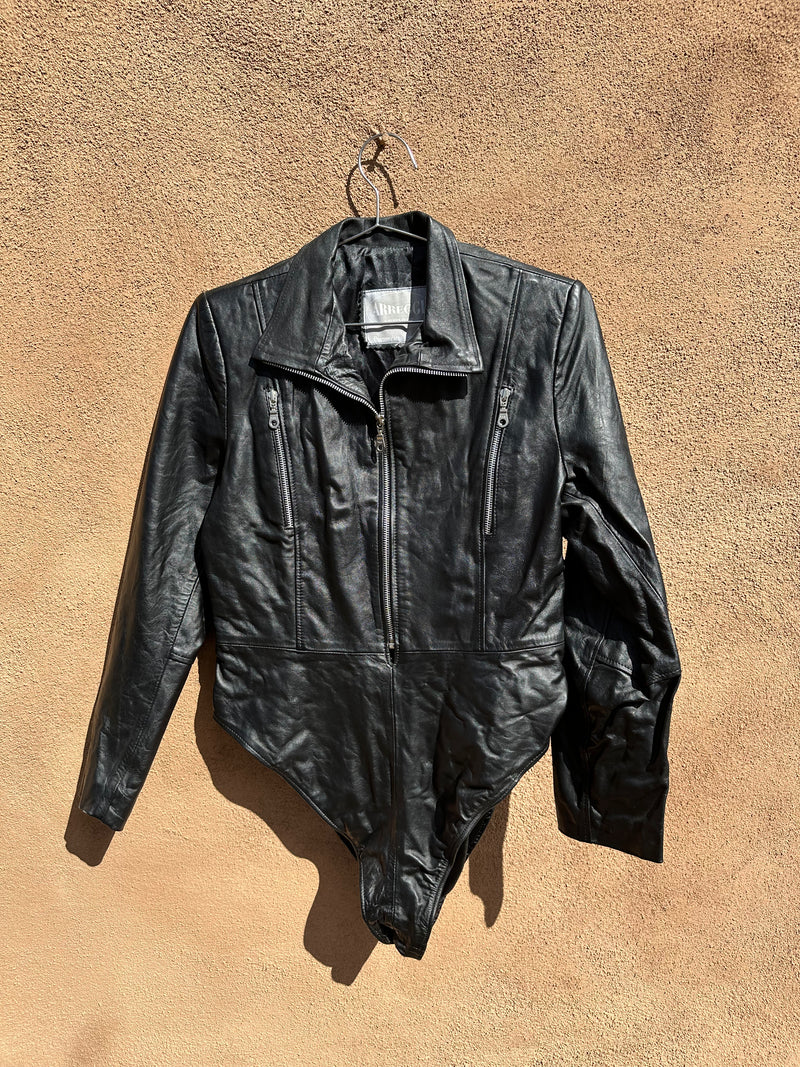 Leather Biker Long Sleeve Bodysuit
