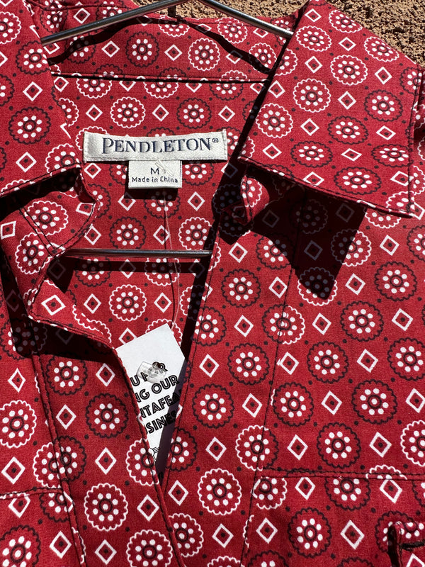 Red Pendleton Handkerchief Blouse
