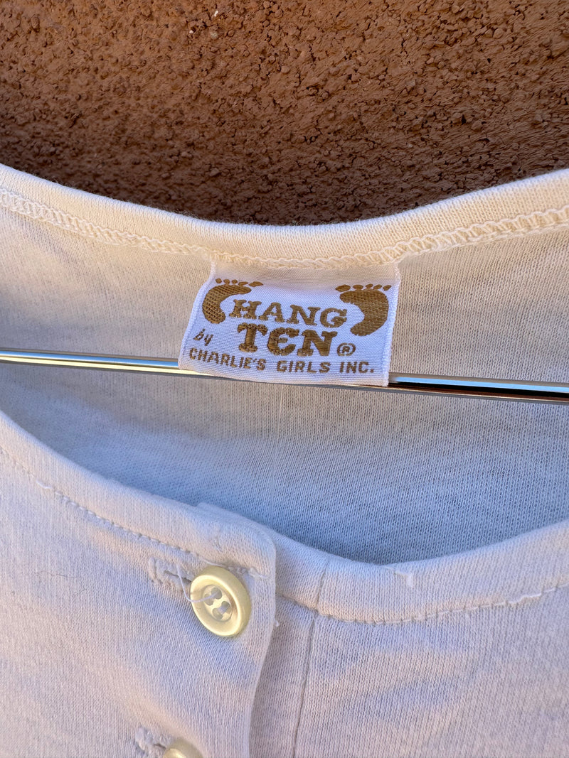 1970's Hang Ten by Charlie's Girls Henley Tee