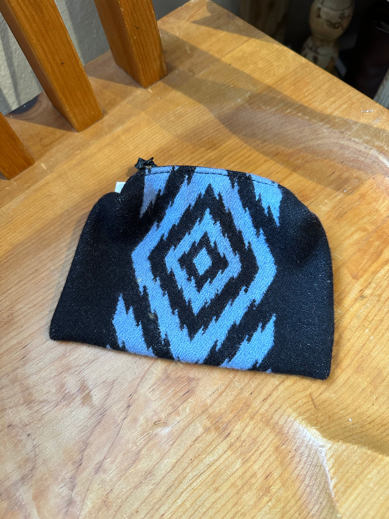 Black and Blue Pendleton Wool Pouch