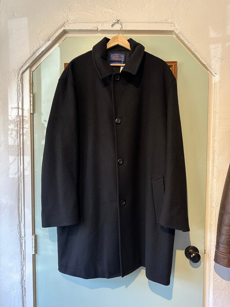 Men's All Black Pendleton Car Coat, XL