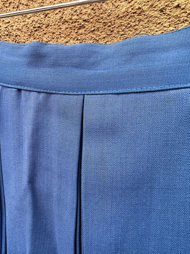 1970's Cornflower Blue Pleated Skirt, Union Made
