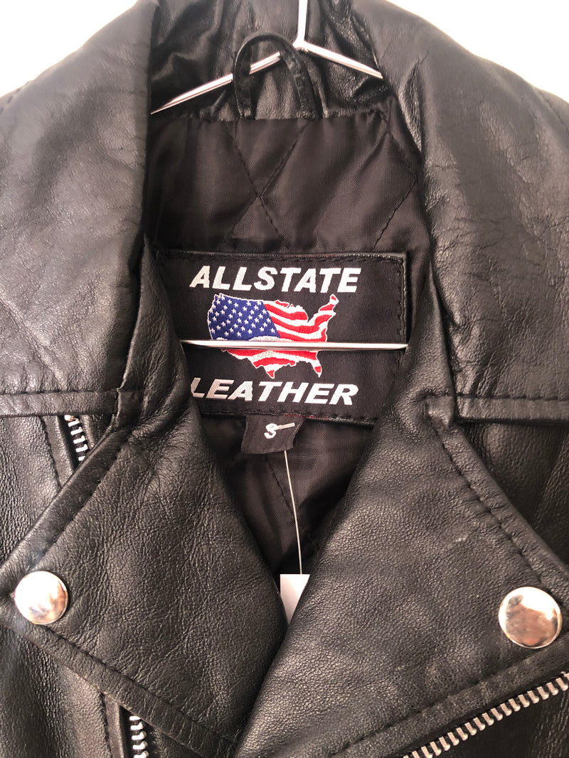 Black Leather Motorcycle Jacket - Allstate Leather