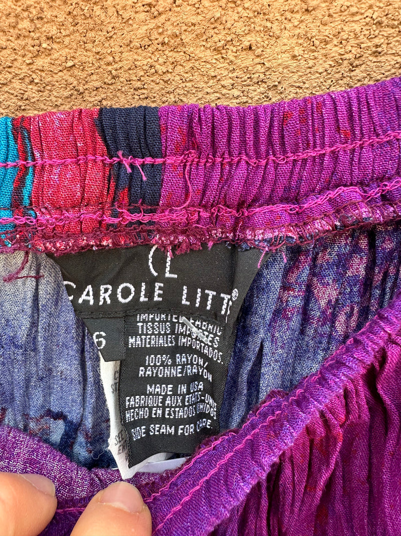 Carole Little Abstract Watercolor Print Skirt