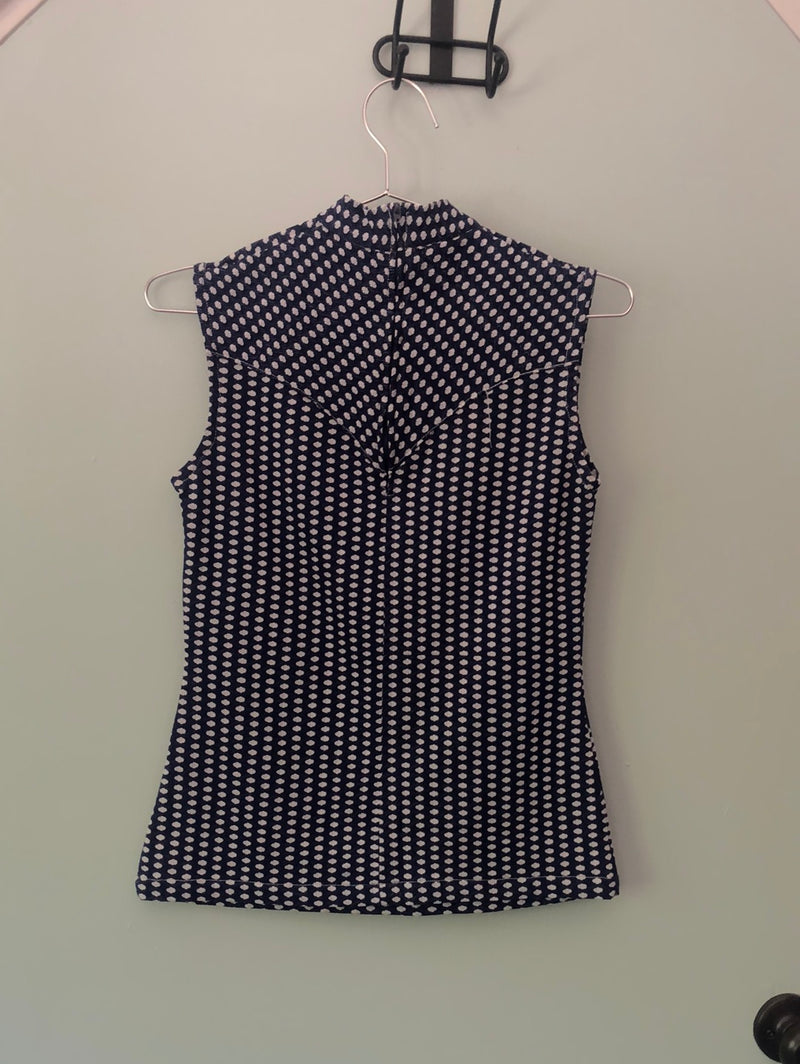 Blue and White Polka Dot Top by Fenton Westerns