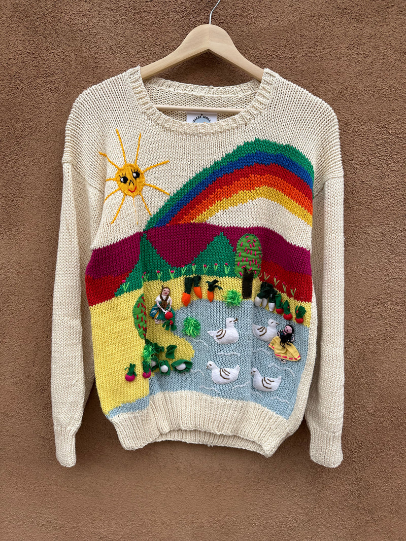 Guatemalan Folk Sweater with Rainbow