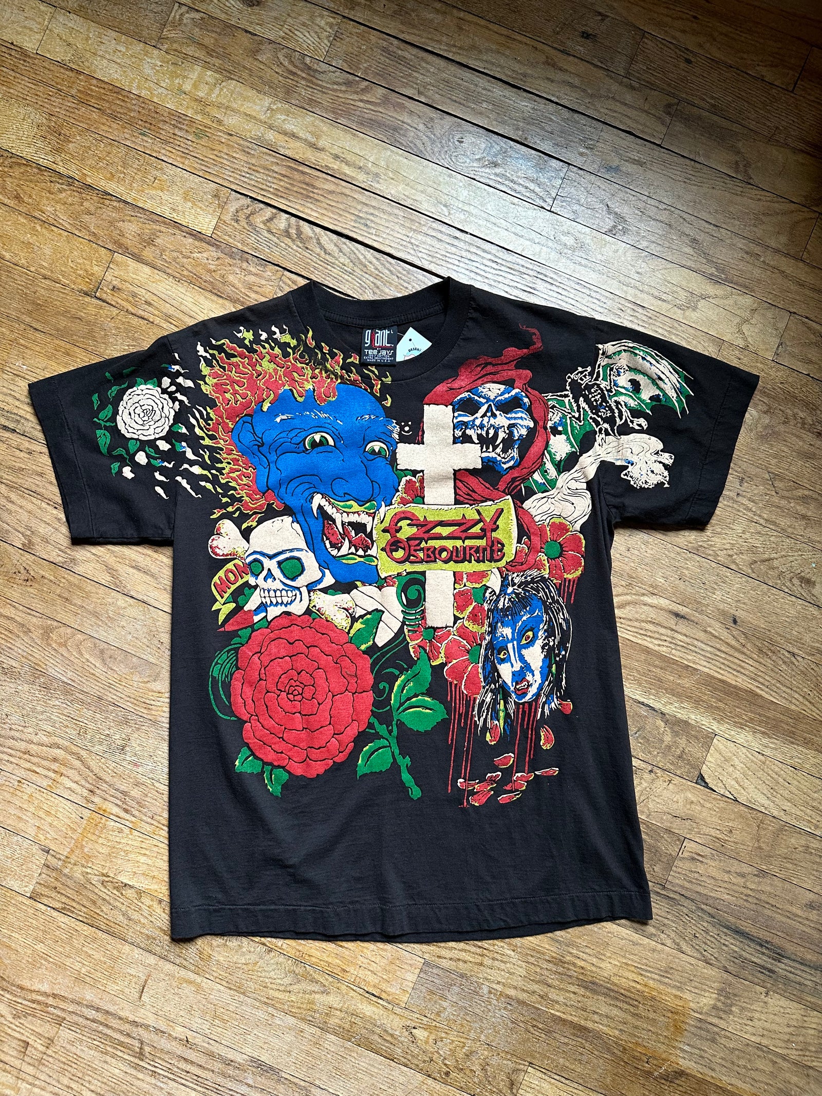 90s Ozzy Osbourne JAPANESE TATTOO tee XL Ozzy Osbourne Tattoo