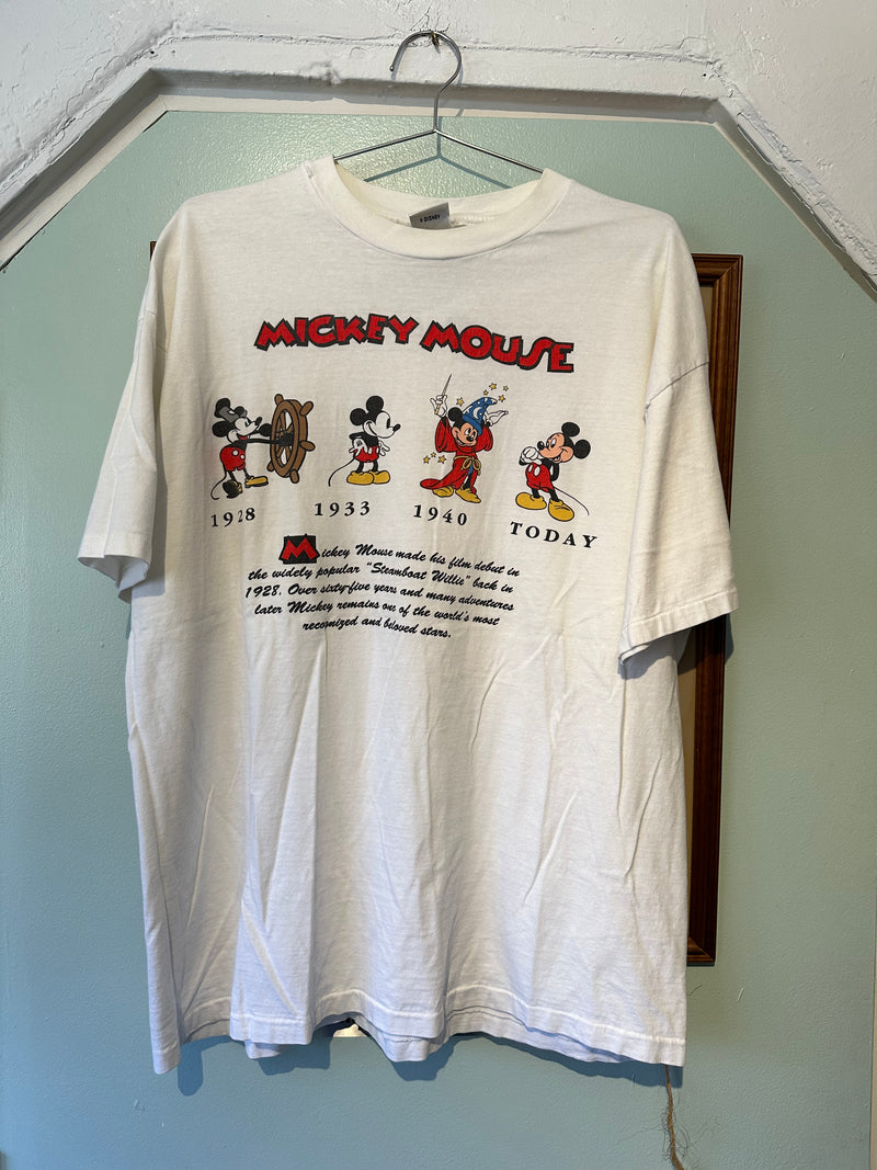 90's Disney Store Mickey Mouse 1928-Today Tee