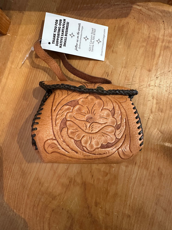 Hand Tooled Leather Mini Purse