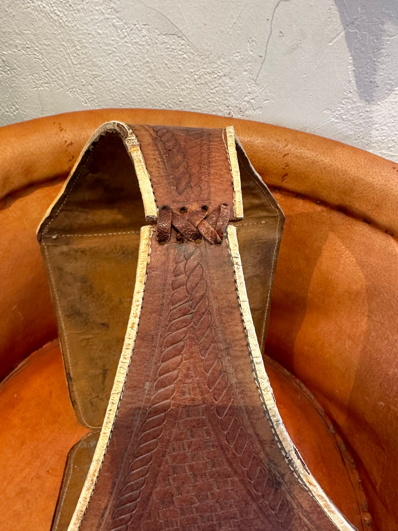 1960's Embossed Leather Saddle Bags/Purse