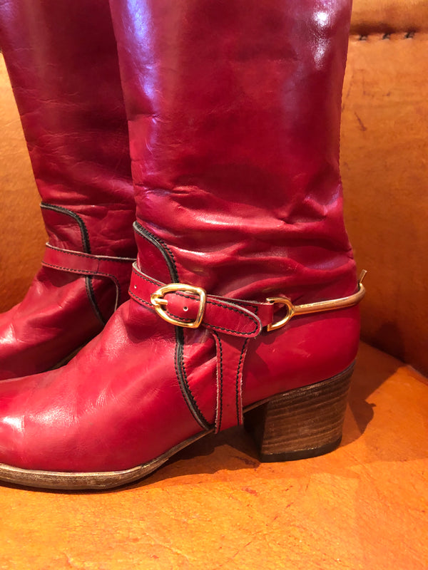 Tall Red Spanish Riding Boots - Made in Spain by deVora 7.5
