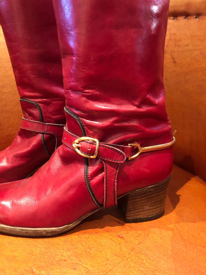 Tall Red Spanish Riding Boots - Made in Spain by deVora 7.5