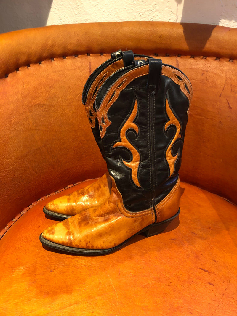 Dingo Black and Tan Cowboy Boots 5.5