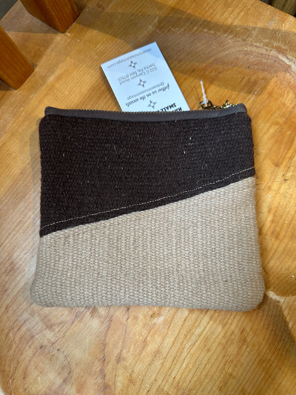 40's Era Wool Zip Pouch - Brown