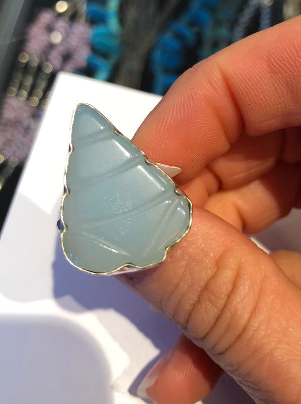 Cabochon Arrowhead Sterling Silver Ring