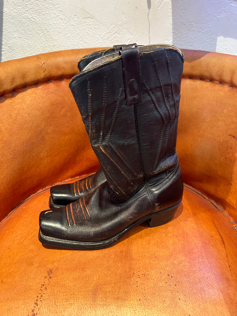 Embossed Durango Boots - Dark Brown with Patina 10.5D