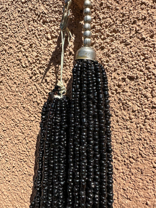 Dine Black Beaded Necklace