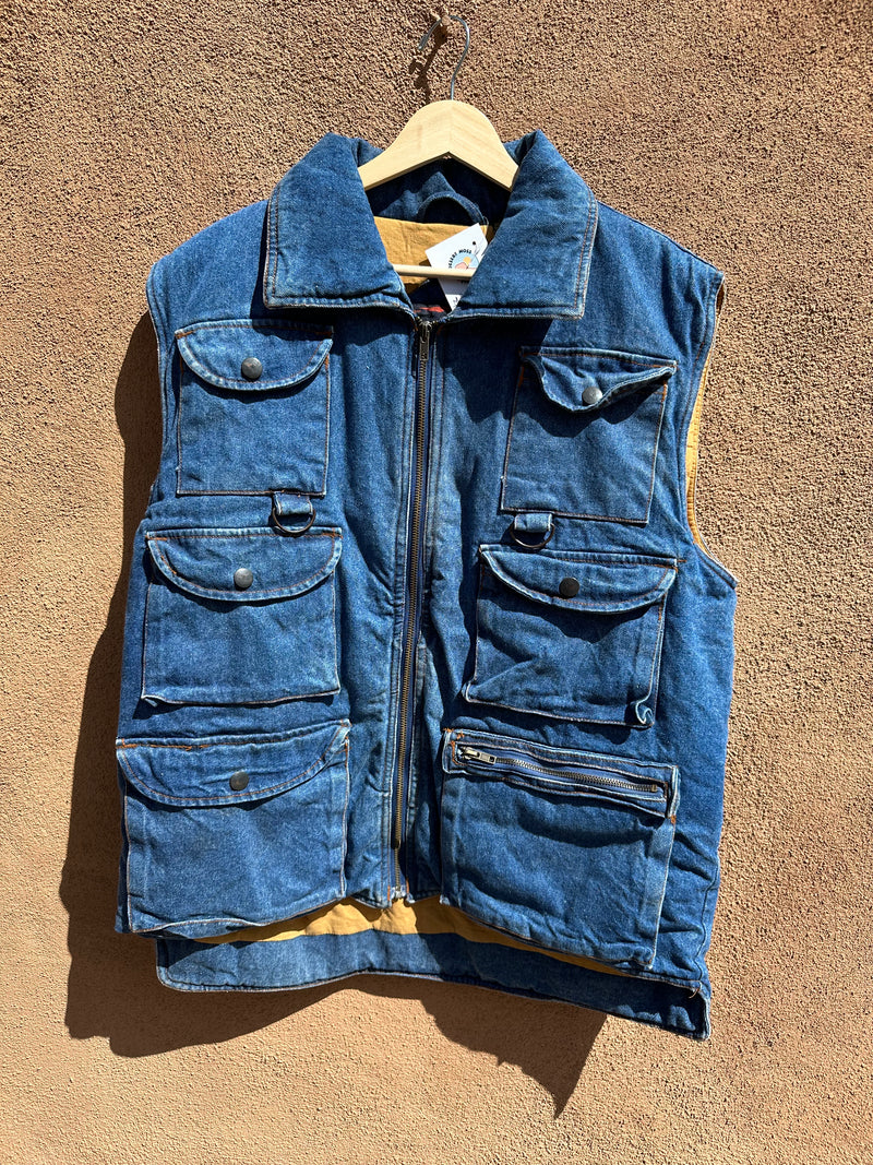Multi Pocket Denim Vest by Atlantic Traders - Large