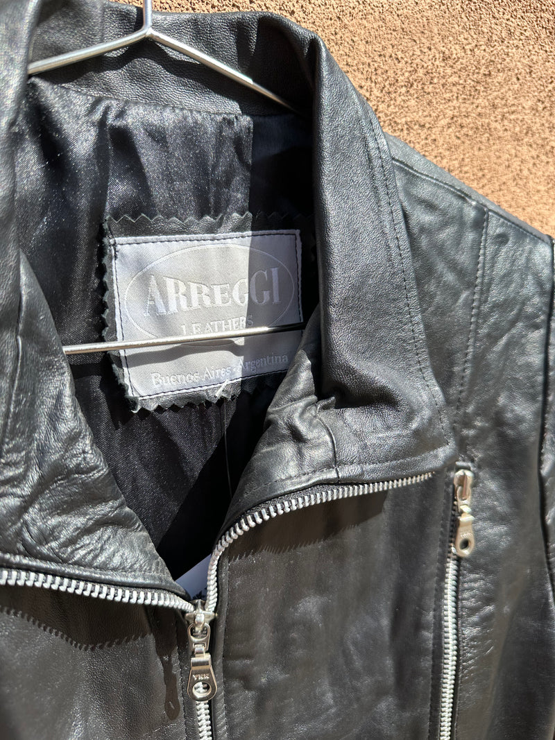 Leather Biker Long Sleeve Bodysuit