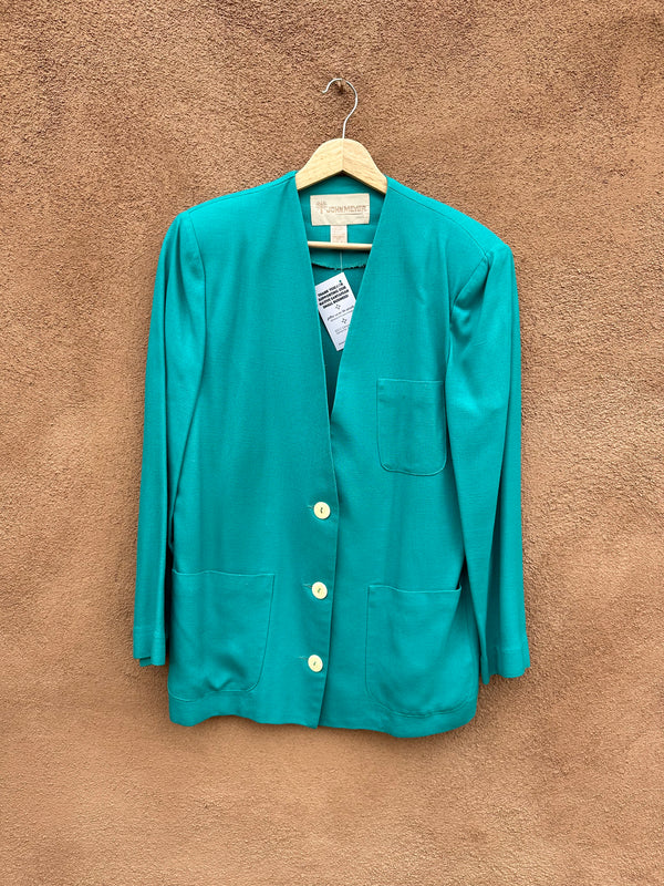 Teal Rayon Blazer