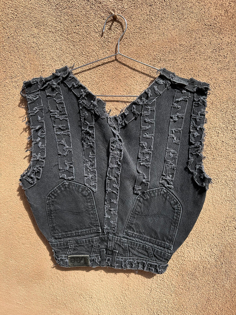 Black Denim Lee Vest, Made From Pants