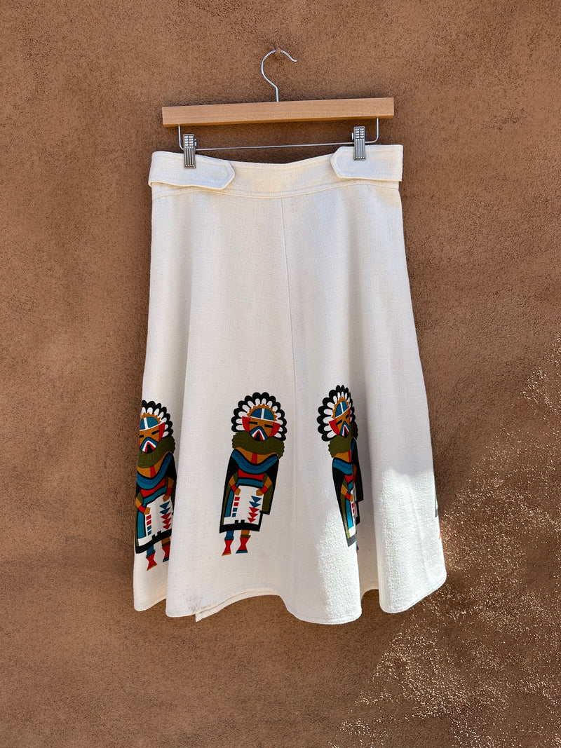 Hand Made Southwestern Sun God Print Wrap Skirt
