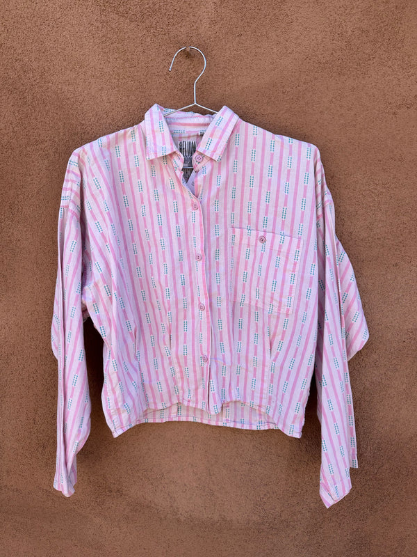 Pink Striped Helium Cropped Blouse